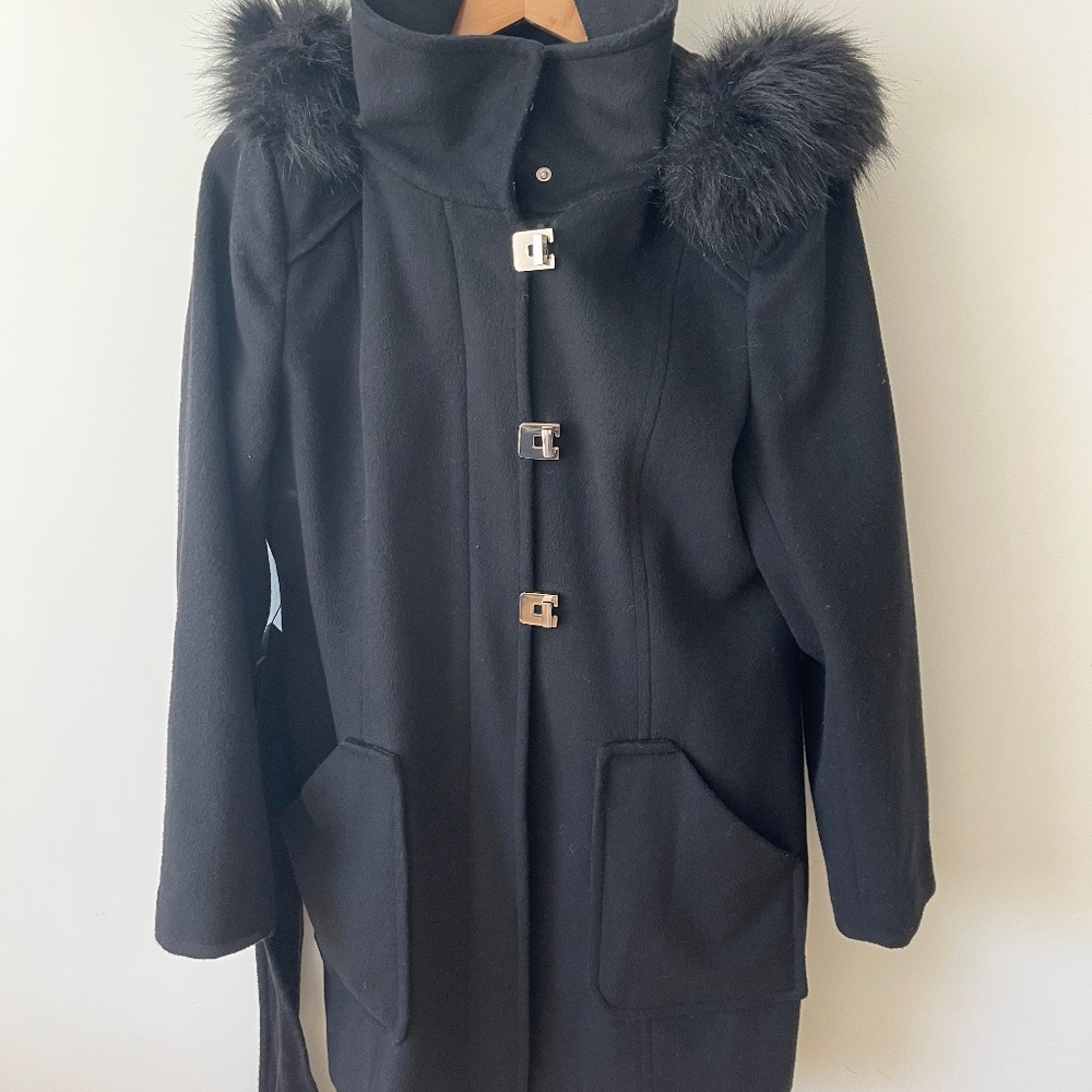 Calvin Klein Long Coat - Black - Size 12